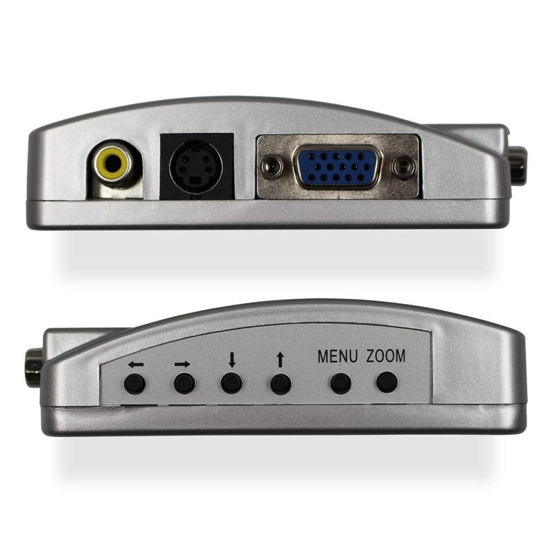 HDSUNWSTD VGA to RCA Adapter, Composite AV S Video to VGA Converter, PC to TV Video Switch Box for HDTV, Monitors, Laptop, Desktop, PC - Image 1